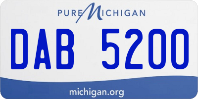 MI license plate DAB5200