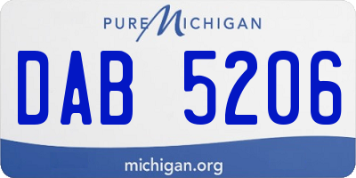 MI license plate DAB5206