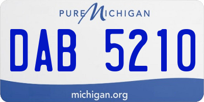 MI license plate DAB5210