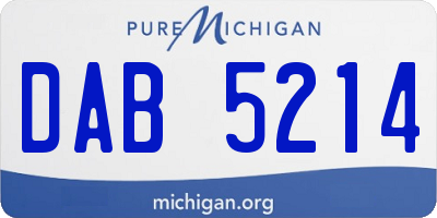 MI license plate DAB5214