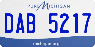 MI license plate DAB5217