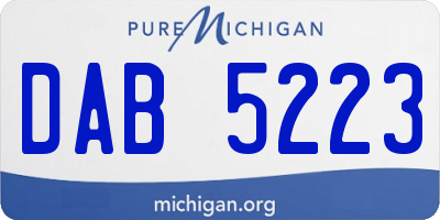 MI license plate DAB5223