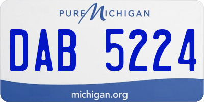 MI license plate DAB5224