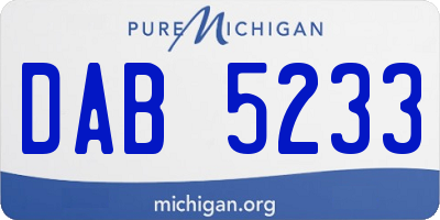 MI license plate DAB5233