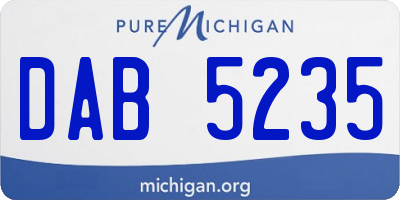 MI license plate DAB5235