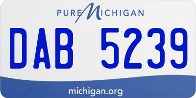 MI license plate DAB5239