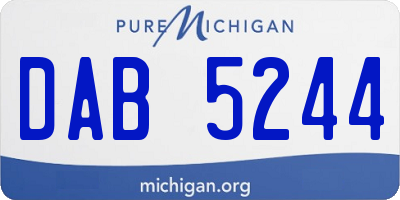 MI license plate DAB5244