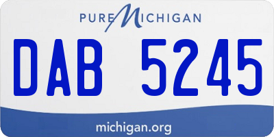 MI license plate DAB5245