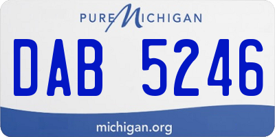 MI license plate DAB5246