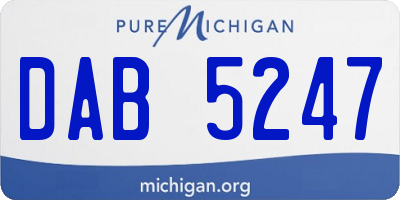 MI license plate DAB5247