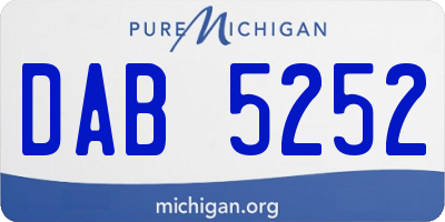 MI license plate DAB5252