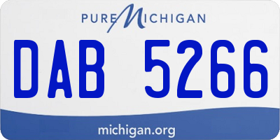 MI license plate DAB5266