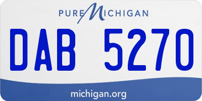 MI license plate DAB5270