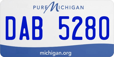 MI license plate DAB5280