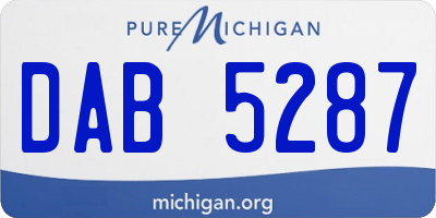 MI license plate DAB5287