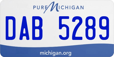 MI license plate DAB5289