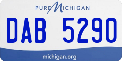 MI license plate DAB5290