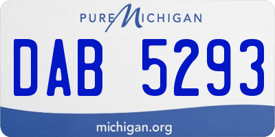 MI license plate DAB5293