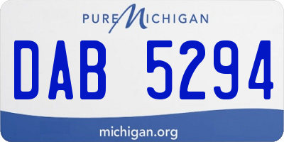 MI license plate DAB5294