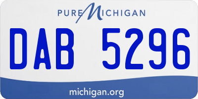 MI license plate DAB5296