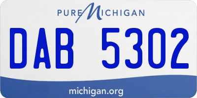 MI license plate DAB5302