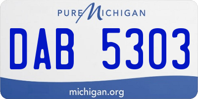 MI license plate DAB5303