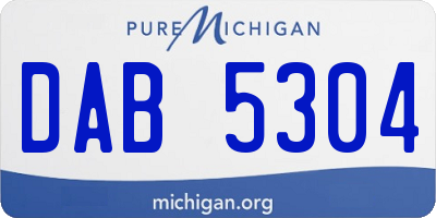 MI license plate DAB5304