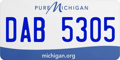 MI license plate DAB5305
