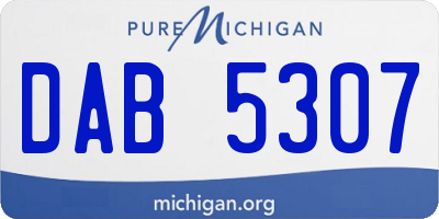 MI license plate DAB5307
