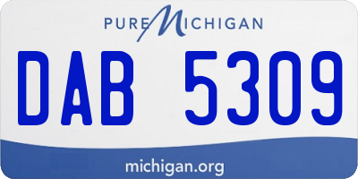 MI license plate DAB5309