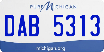 MI license plate DAB5313