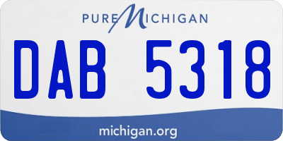 MI license plate DAB5318