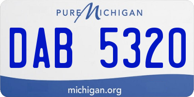 MI license plate DAB5320
