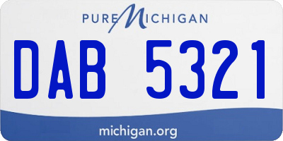 MI license plate DAB5321