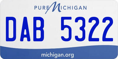 MI license plate DAB5322