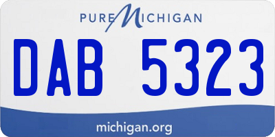 MI license plate DAB5323