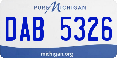 MI license plate DAB5326