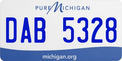 MI license plate DAB5328