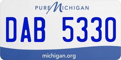 MI license plate DAB5330