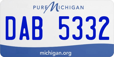 MI license plate DAB5332