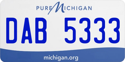 MI license plate DAB5333