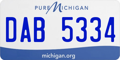 MI license plate DAB5334