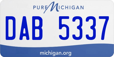 MI license plate DAB5337