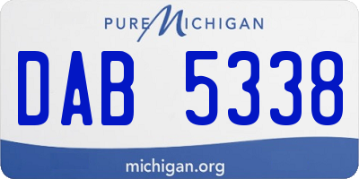 MI license plate DAB5338