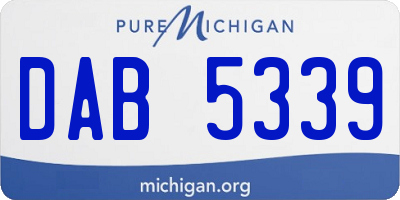 MI license plate DAB5339