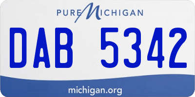 MI license plate DAB5342