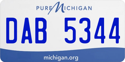 MI license plate DAB5344