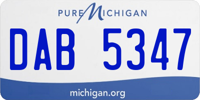 MI license plate DAB5347