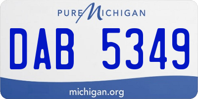 MI license plate DAB5349