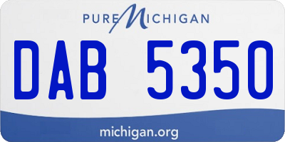 MI license plate DAB5350